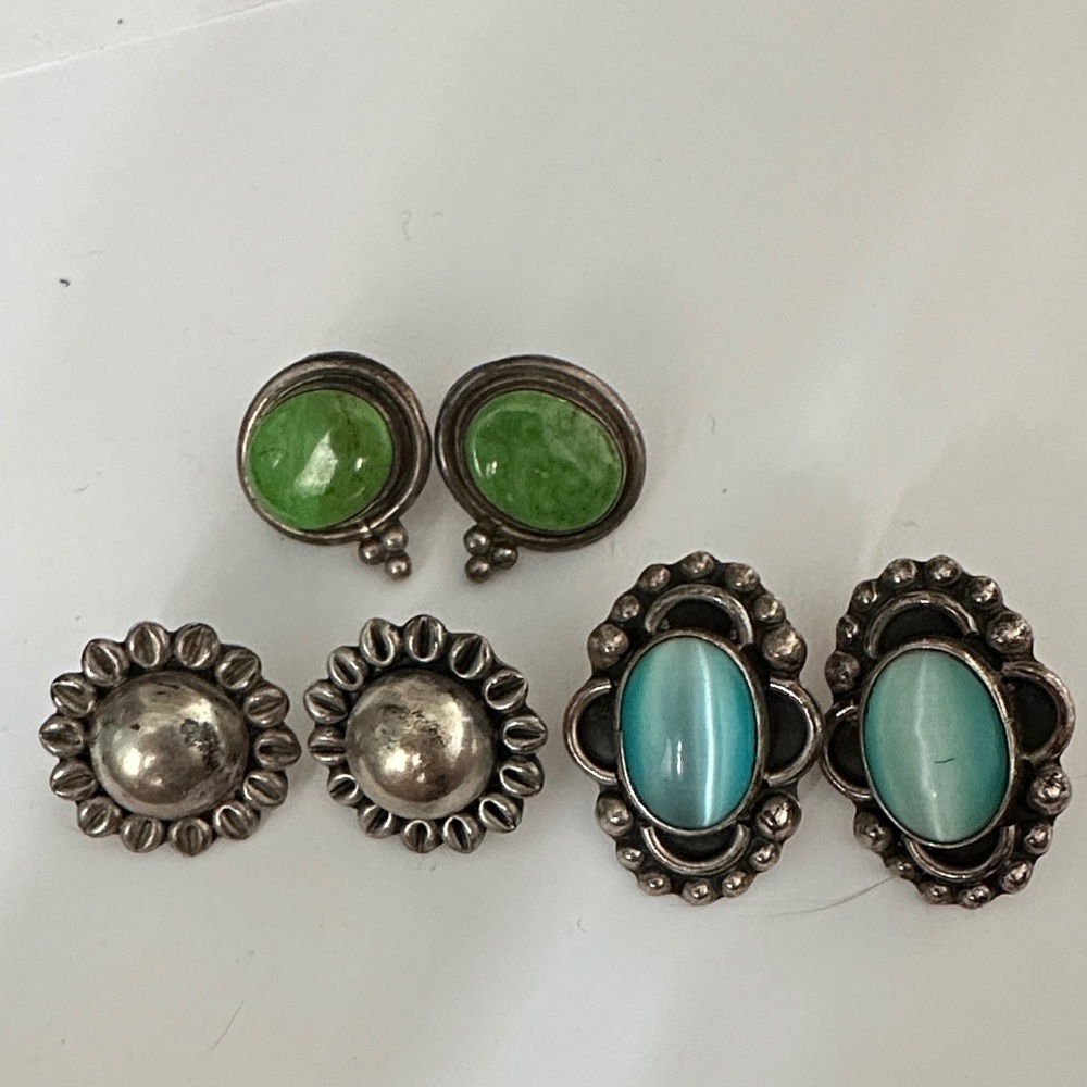 Lot of Vintage Mexican Sterling Earrings